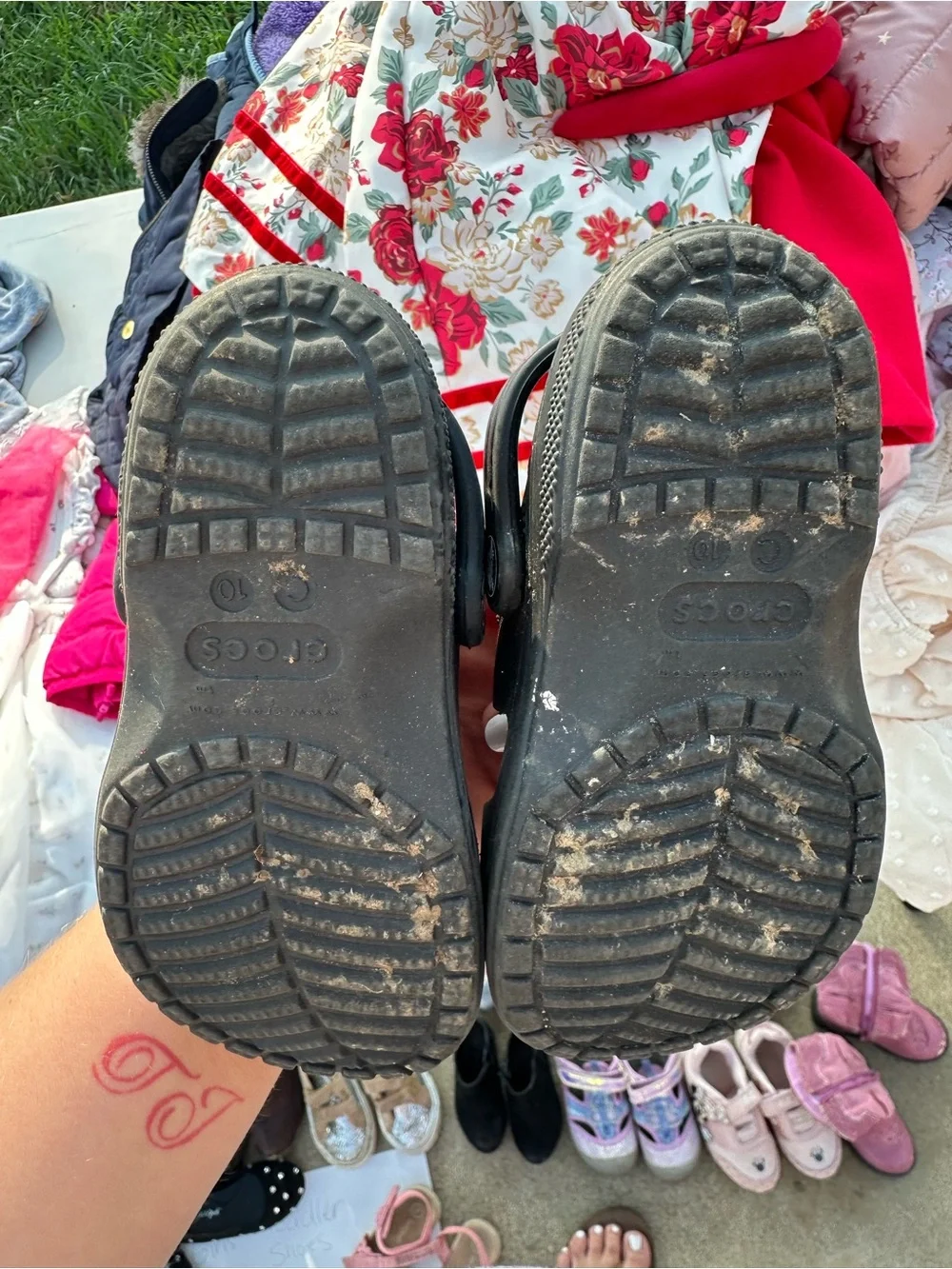 CROCS Kids Black Double-Strap Slide Sandals
